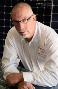 unique executive headshot using solar panels